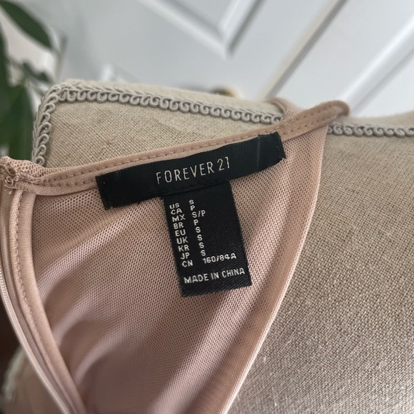 PARTY/COCKTAIL DRESS Forever 21-Blush Pink Dress W/White Flowers Size,S - Picture 5 of 5